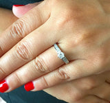 Accents Solitaire Engagement Ring 1.9ct Round Cut Diamond 14k White Gold Finish