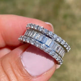 2.5ct Baguette Cut Simulated Diamond Channel Set Wed Band 14k White Gold Plated