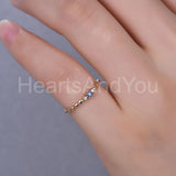 0.3ct Round Cut Simulated Sapphire Trilogy Engagement Ring 14k Rose Gold Plated