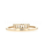0.5ct Baguette Cut Simulated Diamond Minimalist Ring 14k Yellow Gold Plated