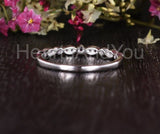 0.3ct Round Cut Simulated Amethyst Minimalist Wedding Band 14k White Gold Plated