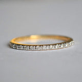 0.2ct Round Cut Moissanite Dainty Stacking Wedding Band 14K Yellow Gold Plated
