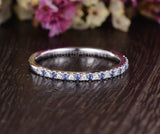 0.3ct Round Cut Simulated Tanzanite Minimalist Wedding Band 14k WhiteGold Plated