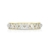 0.7ct Baguette Diamond Wedding Band 14k Yellow Gold Over Stackable Half Eternity