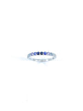 0.2ct Round Cut Simulated Sapphire Minimalist Wedding Band 14k White Gold Plated