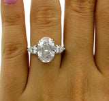 4.5ct Oval Cut Cocktail Trilogy Engagement Ring 14K White Gold Over Pear Accents