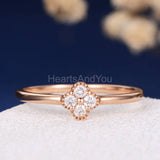 0.4ct Round Cut Moissanite Minimalist Women Engagement Ring 14k Rose Gold Plated