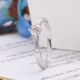 0.5ct Round Cut Moissanite Solitaire Women Engagement Ring 14k White Gold Plated