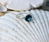 2ct Engagement Ring Round Cut London Blue Topaz Solitaire 14k White Gold Finish