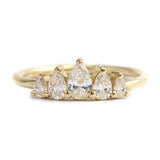 1.6ct Pear Cut VVS1D Diamond Engagement Ring 14k Yellow Gold Finish Crown Tiara
