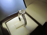 14k White Gold Finish 1.5ct Diamond Asscher Cut Anniversary Engagement Ring
