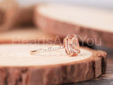 2.1ct Oval Cut Simulated Peach Morganite Hidden Halo Ring 14k Rose Gold Plated