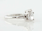 1.3ct Pear Diamond Engagement Ring Baguette Accents Trilogy 14k White Gold Over