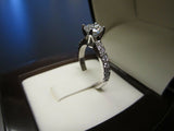 1ct Round Cut VVS1 D Diamond Solitaire Engagement Ring 14k White Gold Finish