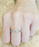 1.7ct Round Cut Diamond Engagement Ring Split Band Floral 14k White Gold Finish