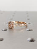 1ct Round Cut Simulated Morganite Twisted Engagement Ring 14k Yellow Gold Plated