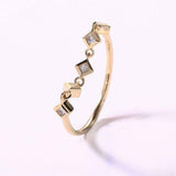 Open Link Stackable Minimalist Band 1ct Princess Cut Diamond 14k YellowGold Over