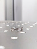 0.1ct Round Cut Moissanite Vintage-Inspired Wedding Band 14k White Gold Plated