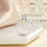 0.2ct Round Cut Moissanite Solitaire Women Engagement Ring 14k White Gold Plated