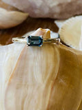 1.25ct Cushion Cut London Blue Topaz Solitaire Women Ring 14k White Gold Finish