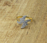 1.6ct Round Cut Diamond Engagement Ring Dual Dolphin Fish 14k Yellow Gold Finish