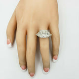 2ct Cushion Diamond Engagement Ring Trillion Accents Trilogy 18k White Gold Over