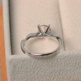 1ct Engagement Ring Round Cut Morganite Twisted Infinity 14k White Gold Finish