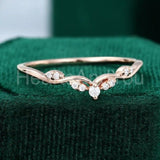 0.2ct Round Cut Moissanite Anniversary Women Wedding Band 14k Rose Gold Plated