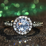2.3ct Round Diamond Engagement Ring 14k White Gold Finish Halo Solitaire Women