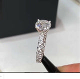 2ct Round Cut Diamond Eternity Band Design Solitaire Ring 14k White Gold Finish