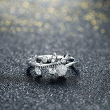 1.7ct Round Cut Diamond Engagement Ring 14k White Gold Finish Leaf Bypass Women