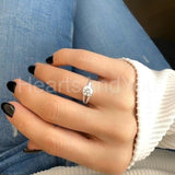 0.3ct Round Cut Moissanite Split Shank Engagement Ring 14k White Gold Plated