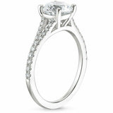 4Ct Round Cut Diamond Split Band Solitaire Engagement Ring 18K White Gold Finish