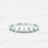 Princess Crown Engagement Ring 0.35ct Round Cut Diamond 14k Yellow Gold Finish