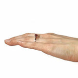 1ct Cushion Cut Red Garnet Engagement Ring Solitaire Women 14k White Gold Finish