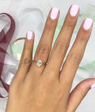 1ct Oval Cut VVS1 Diamond Halo Solitaire Engagement Ring 14k Rose Gold Finish