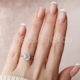 2.2ct Cushion Simulated Diamond Solitaire Engagement Ring 14k White Gold Plated