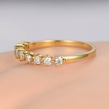 Half Eternity Wedding Ring Band 1.2ct Round Cut Diamond 14k Yellow Gold Finish
