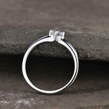 0.4ct Engagement Ring Cushion Cut Diamond Solitaire Design 14k White Gold Finish