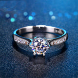 1.6ct Round Cut Diamond Engagement Ring 14k White Gold Finish Accents Solitaire