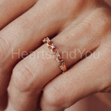 0.1ct Baguette Cut Simulated Diamond Geometric Wedding Band 14k Rose Gold Plated