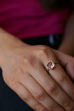 1ct Engagement Ring Cushion Cut Peach Morganite Solitaire 14k White Gold Finish