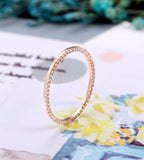 0.5ct Round Cut Moissanite Art Deco Minimalist Wedding Band 14k Rose Gold Plated