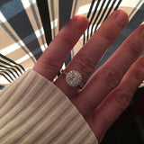 1ct Round Cut Diamond Solitaire Halo Engagement Ring 14k White Gold Finish