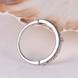 Floral Stacking Wedding Ring Band 1ct Round Cut Diamond 14k White Gold Finish