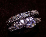2.5ct Round Cut Diamond Engagement Ring 14k White Gold Finish Bridal Set Women