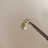 2.6ct Wedding Ring Band Oval Cut Green Peridot Five Stone 14k White Gold Finish