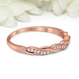 0.5ct Round Cut Diamond Wedding Band Infinity Twisted Rope 14k Rose Gold Finish