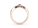 1ct Pear Cut Blue Sapphire Engagement Ring 14k RoseGold Over Milgrain Pear Shape