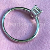 0.5ct Emerald Simulated Diamond Solitaire Engagement Ring 14k White Gold Plated